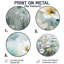 Fleurs jaunes et bleues en fleurs - Décoration murale ronde florale en métal-2131809464