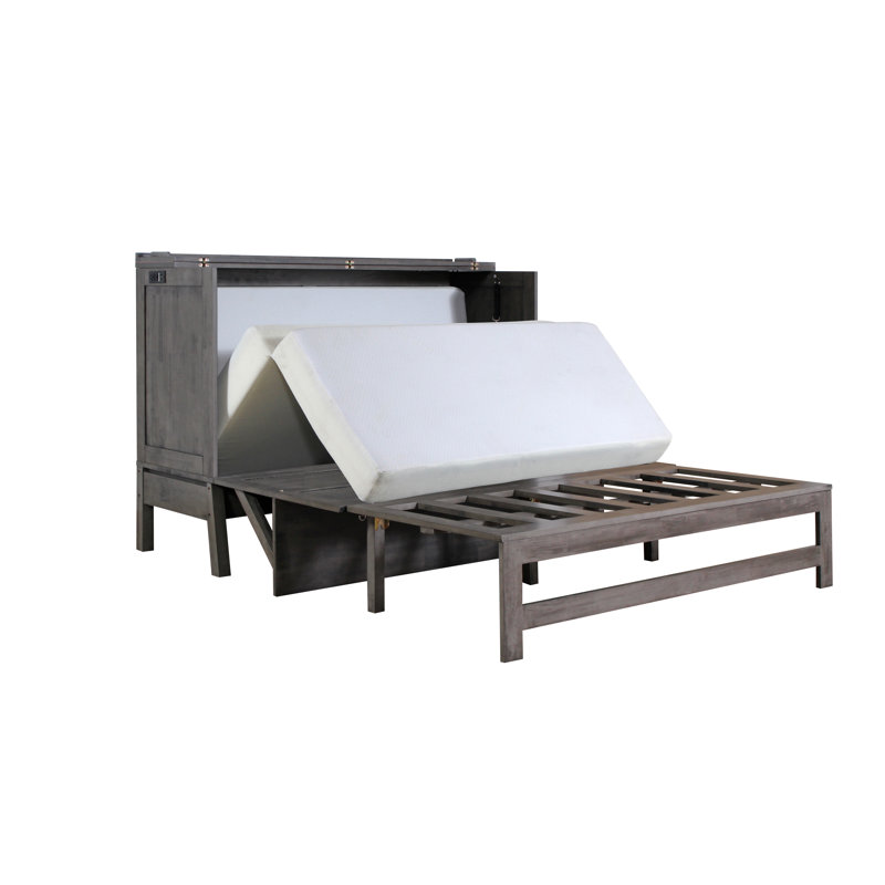 Jarita Solid Wood Murphy Storage Bed, Galaxy Gray