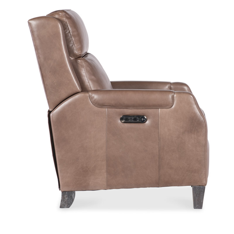 Leather Glider Recliner, Light Mocha