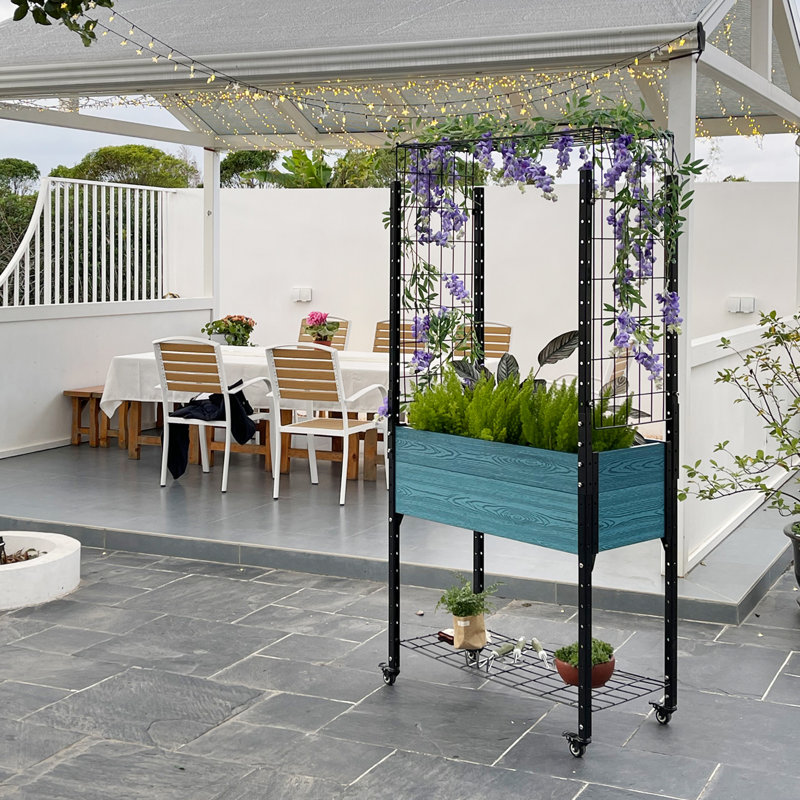 Self-Watering Elevated Planter with Trellis