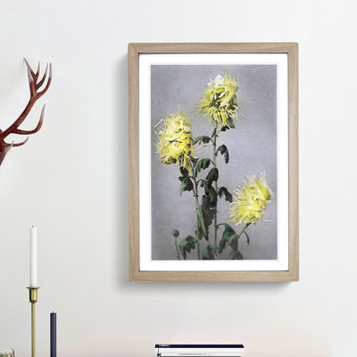 Yellow Chrysanthemum Flowers by Ogawa Kazumasa - Framed Print