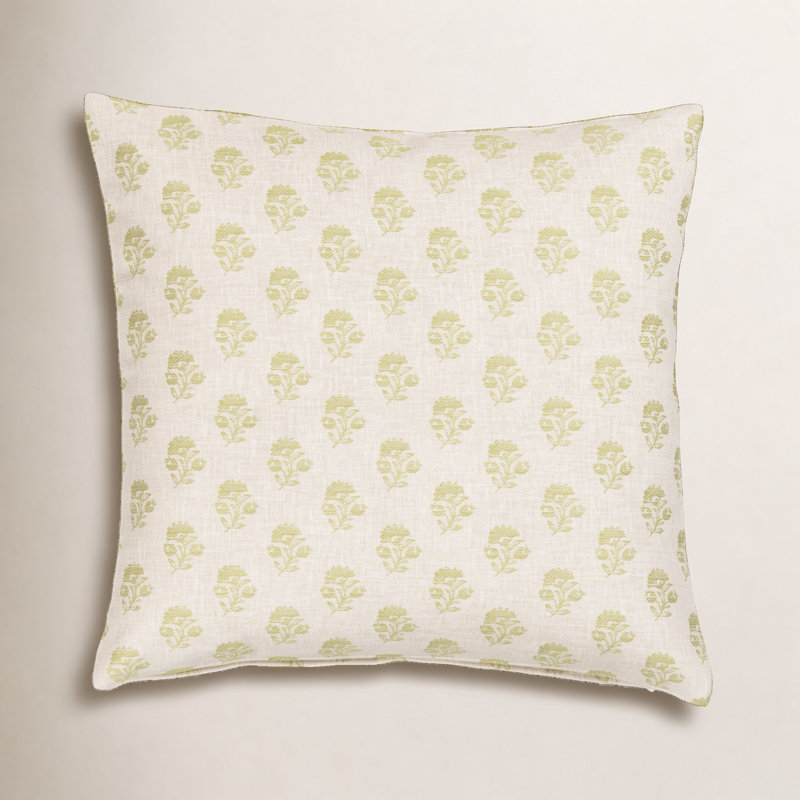 Housse et insert de coussin Hamachi, Plumes, Carré 20 po, Pear Green Floral