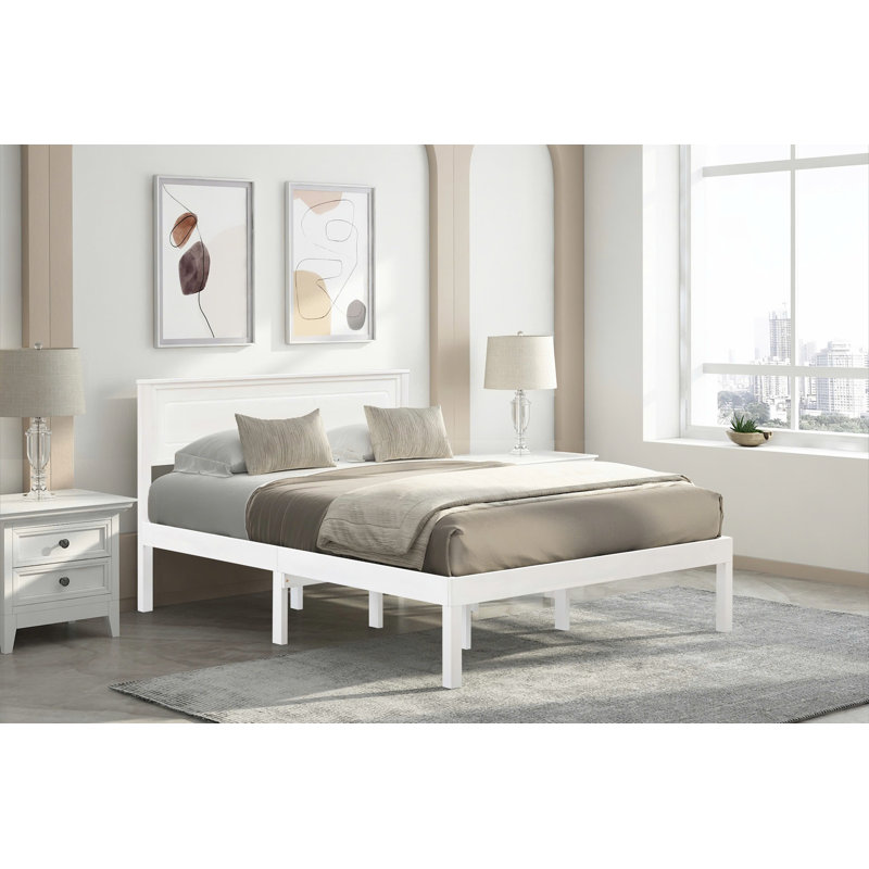 Kutzer Slat Bed, White