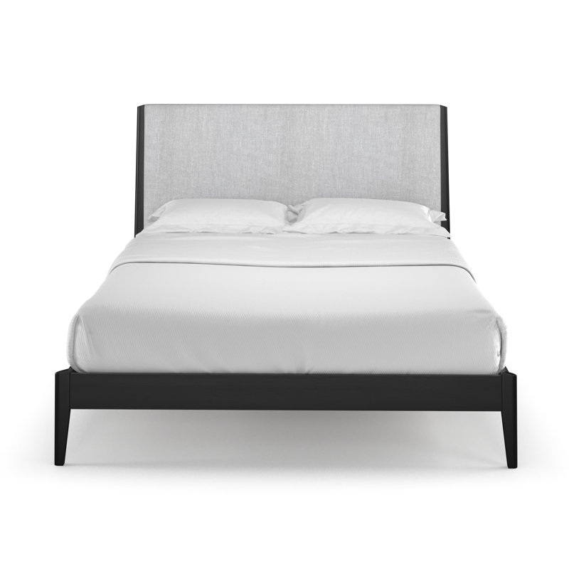 Lit plateforme bas Javi, Noir, Double