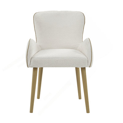 Ensemble de 2 chaises d'appoint Qwin Beige Boucle & Oak