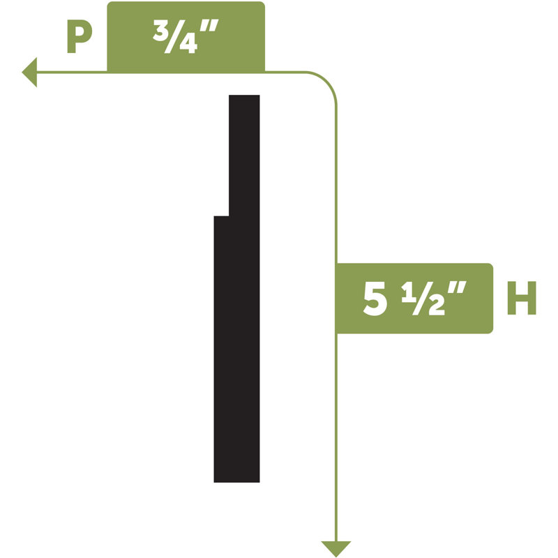 Moulure de plinthe flexible H 5 1/2 po x P 3/4 po x L 144 po