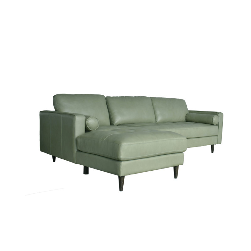 Canapé modulaire en cuir 2 pièces Kaci-Rose, Orienté à droite