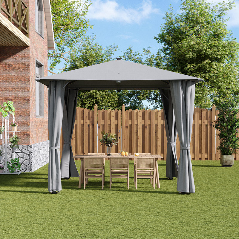 Steel Pergola, 260cm H x 300cm W x 300cm D, Gray