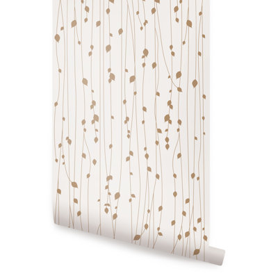 Panneau de papier peint à motif de feuilles Ulrey