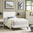 Modway Phoebe Vinyl Upholstered Platform Bed with Round Splayed Legs-1216562920-1216562923