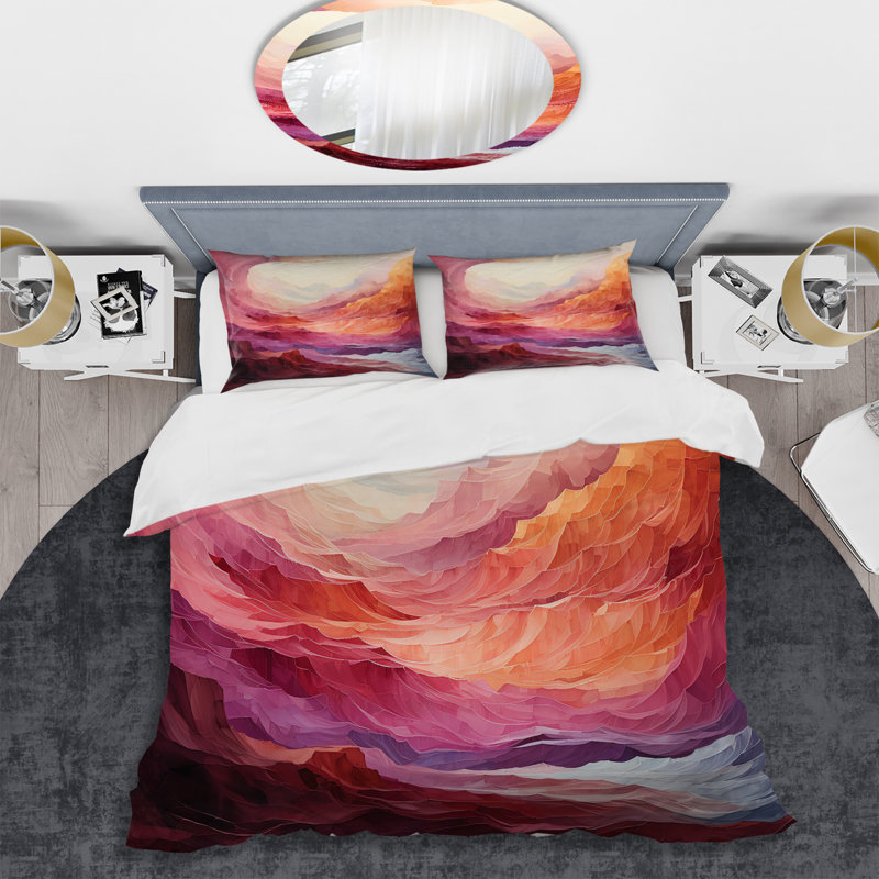 Colorful Rainbow Wave II - Ensemble de housse de couette arc-en-ciel, Housse de couette pour très grand lit