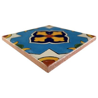 4.2" x 4.2" 9pcs TalaMex Tabasco Talavera Mexican Tile