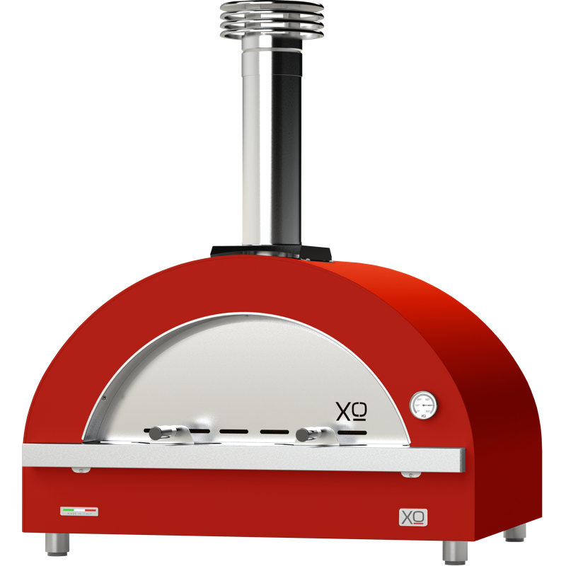40in Wood Fired Pizza Oven Carbone (black), Red