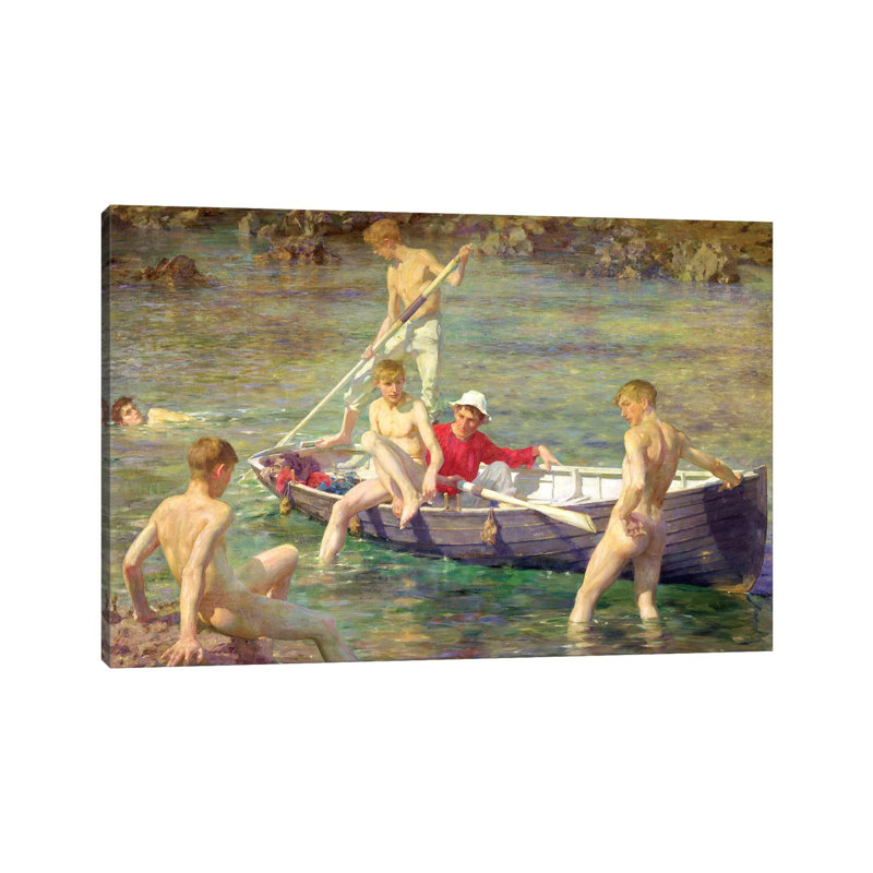 Ruby, Gold, And Malachite by Henry Scott Tuke - Wrapped Canvas Painting, 20.32 cm H x 30.48 cm W