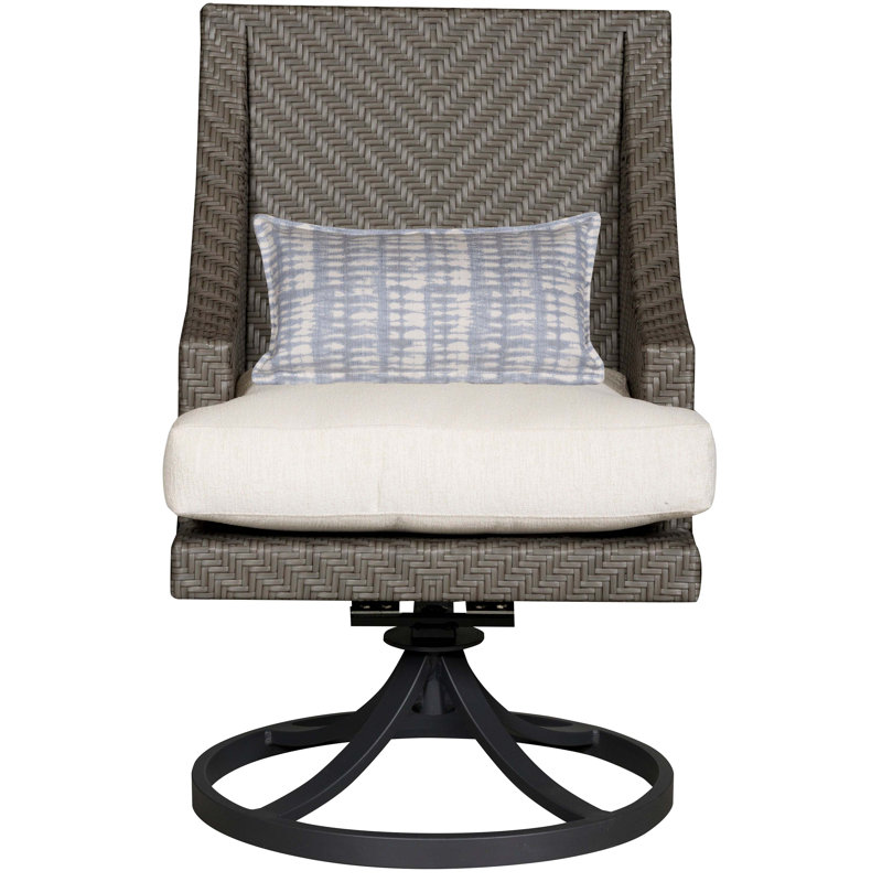 Michael Weiss Bridgehampton Swivel Patio Rocker Chair with Cushions, Cove Pebble Sunbrella