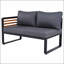 Ensemble de conversation pour patio 4 pièces, canapé en L avec coussins moelleux et table basse pour le jardin et la cour