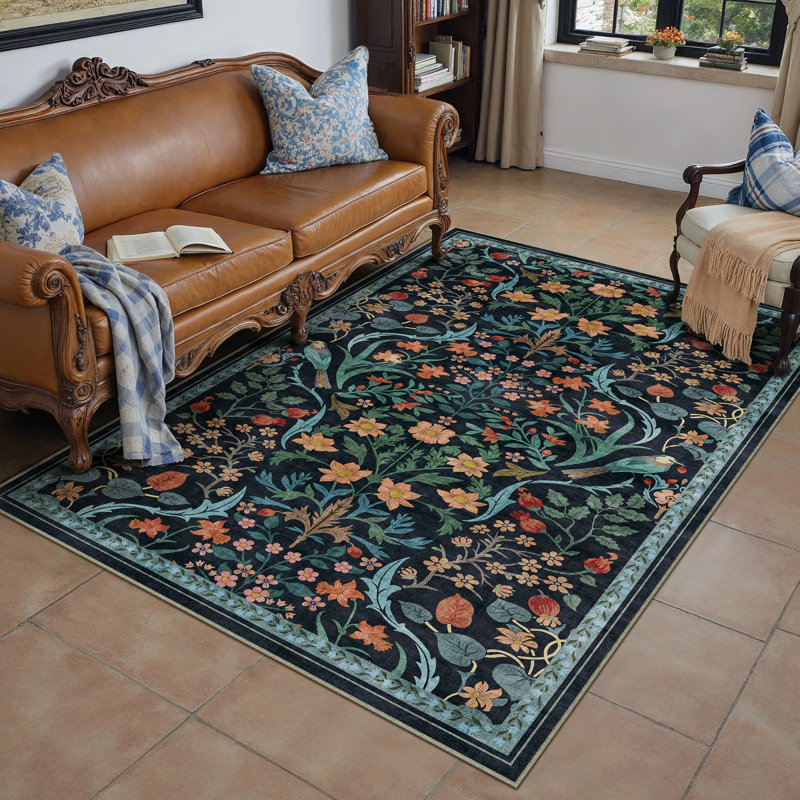 Destinay Floral Area Rug, Rectangle 152 x 213 cm