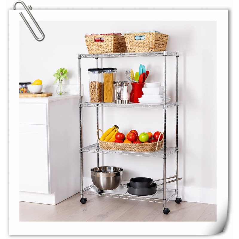 Organizer Rack Shelving Unit, 48" H x 30" W x 14" D, White