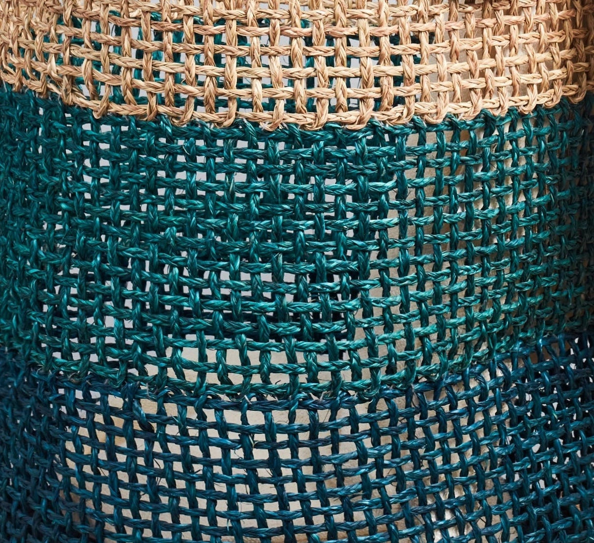 Seagrass Decorative Basket 1, Teal
