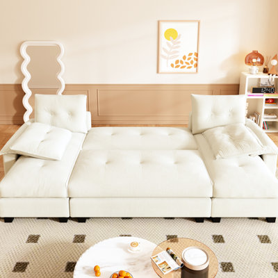 Upholstered 50.34 " Chenille Sleeper Sofa