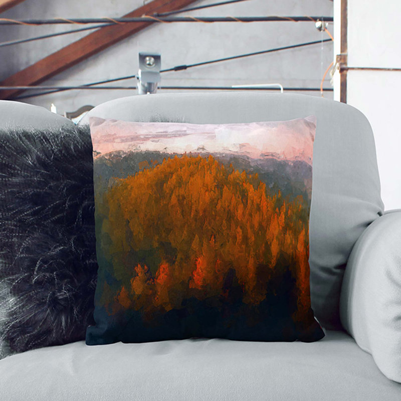 Sunset over an Autumn Forest Cushion with Filling, 55cm H x 55cm W x 20cm D