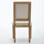 Élégant fauteuil rembourré en lin de style français avec structure en bois massif à dossier en rotin et sièges confortables-1233035646