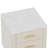 Upholstered Wooden Nightstand With 3 Drawers And Metal Legs&Handles, Bedside Table With Marbling Worktop-855379584
