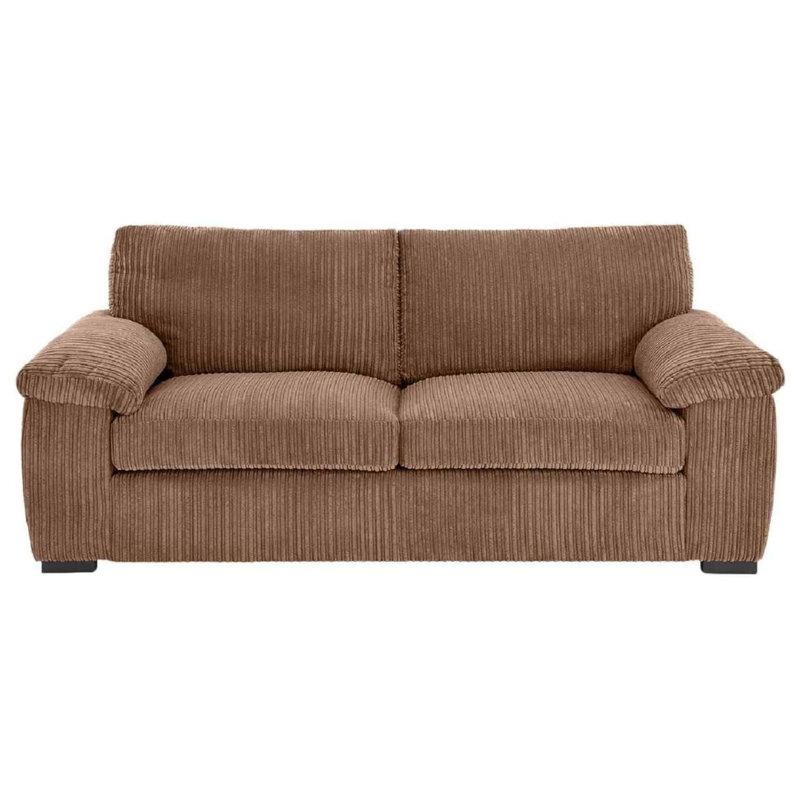 Soft Jambo Cord 3 Seater Amalfi Sofa for Small Living Room, Brown