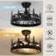 23.62"  5-Light Farmhouse Ceiling Fan With Light, Reversible 6 Speeds and Remote Included-2097367269-2091064289