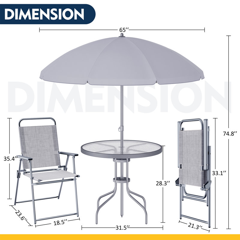 Ensemble de conversation pour 4 personnes, White