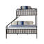 Lit superposé bronze industriel, choix de lits simples TG / grand lit, structure en métal, système de lattes, garde-corps, capacité de 330 lb pour chaque lit à tache parallèle avec apparence, disponibilité, avant par