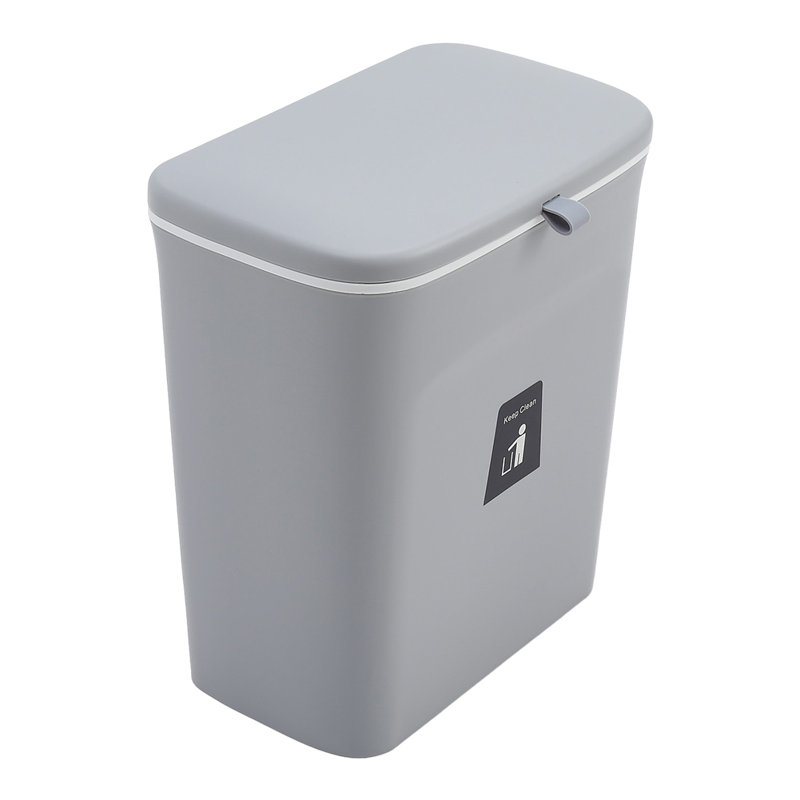 Suliko PP Open Kitchen Trash Can - 9L, Grey