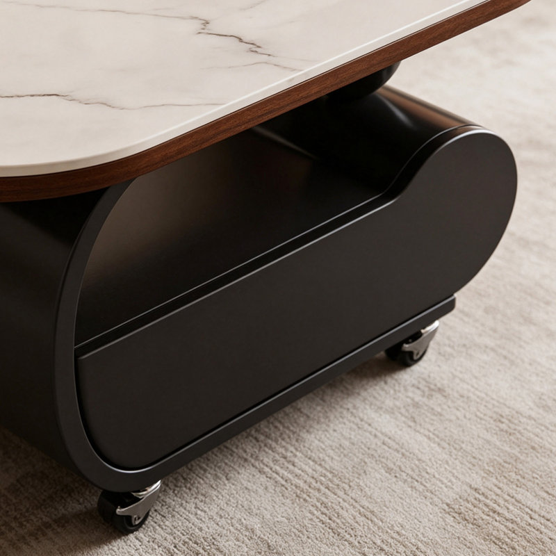 Table basse Minimalist, H 19,68 po x l 35,43 po x P 17,71 po, Gris clair / noir