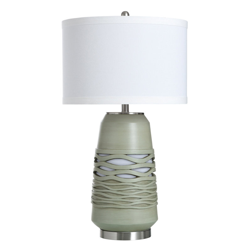 Liora Table Lamp - White Shade, Avignon Green