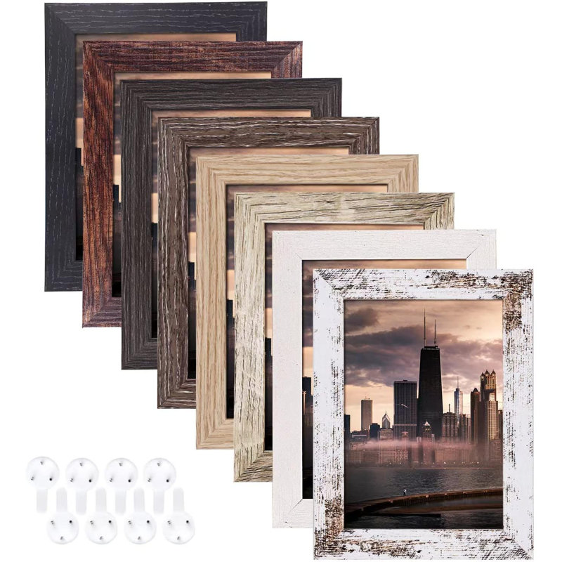 Set Of 8 Rustic 4x6 Picture Frames