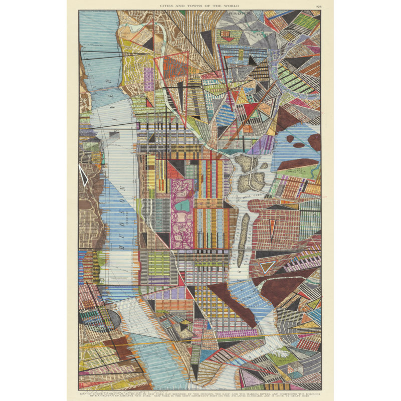 Modern Map Of New York III - Wrapped Canvas Print, 30cm H x 20cm W