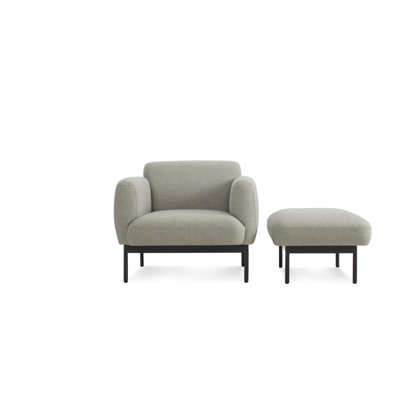 Puff Puff Ottoman, Black, Maharam Meld in Panda