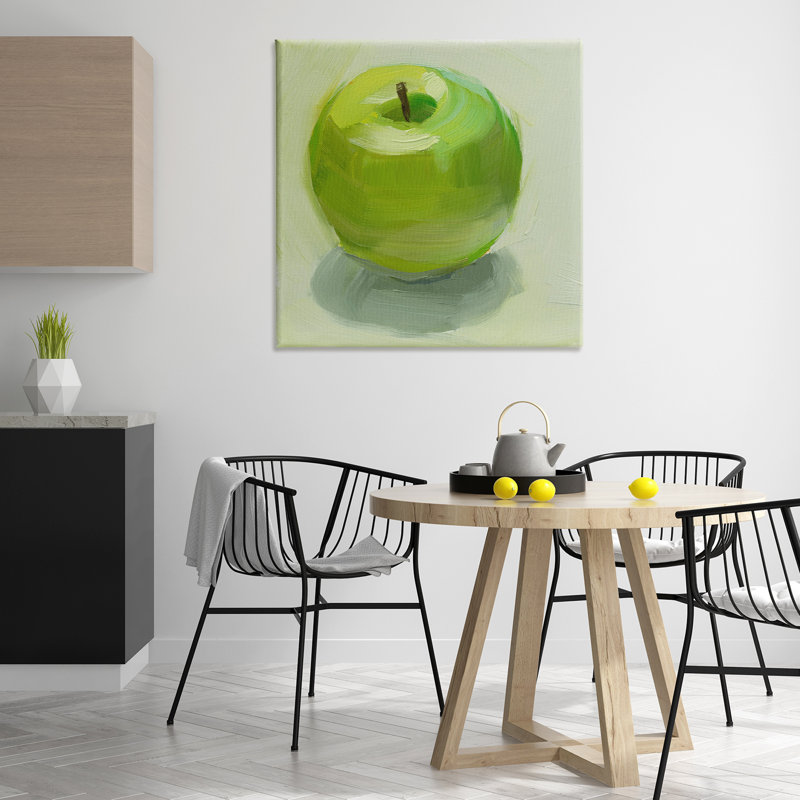 Art mural juteux, pomme verte par Jenny Westenofer, H 36 po x l 36 po