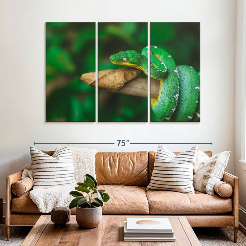 Emerald Tree Snake, 42" H x 65" W