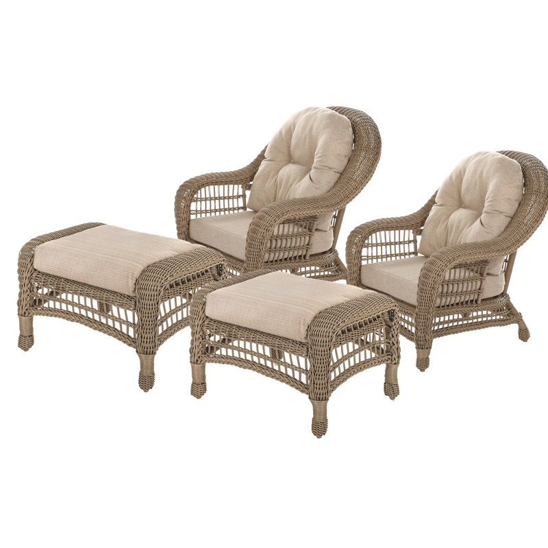 Royalton Premium All-Weather Wicker 2 - Person Patio Conversation Set with Cushions