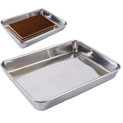 Baking Cookie Sheets Pans,Jelly-Roll Pans Roasting Pan,Stainless Steel Baking Pans Tray Cookie Sheet,Nonstick Toaster Oven Baking Sheet Pans, Easy Cle