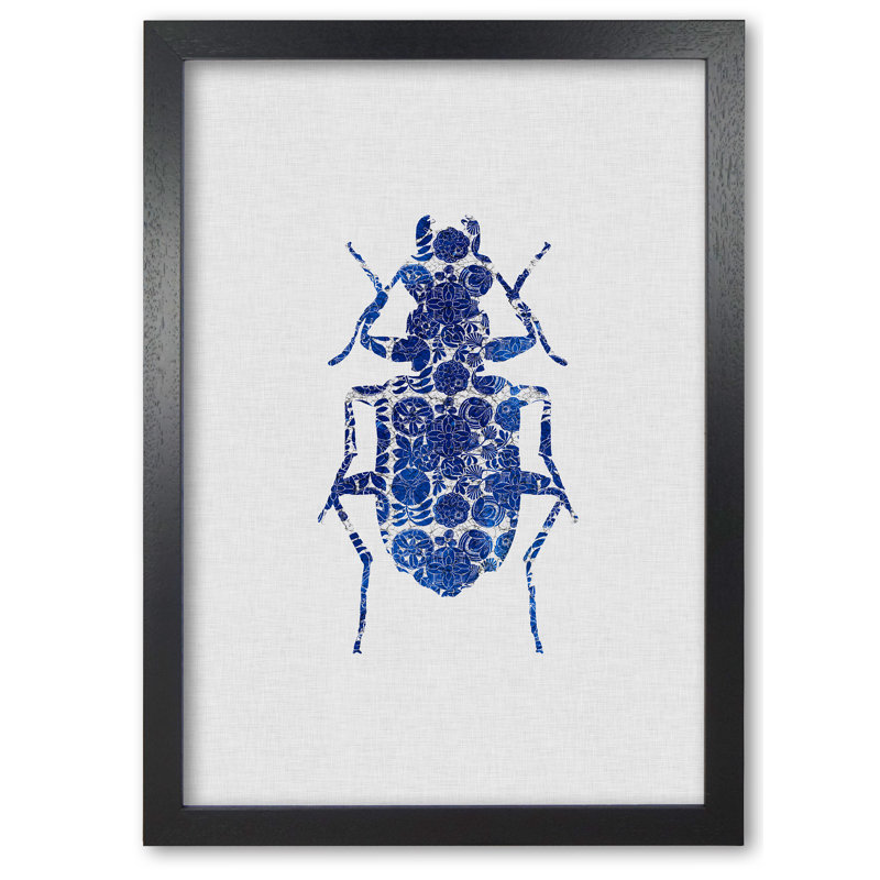 Blue Beetle II 1 Piece Single Picture Frame Wall Art, 30 cm H x 21 cm W x 5 cm D, Black Grain Frame
