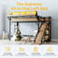 Lit mezzanine avec glissade, tablettes de rangement et garde-robe intégrée, ports USB, lumières DEL et panneau perforé-1272901662-1272901658