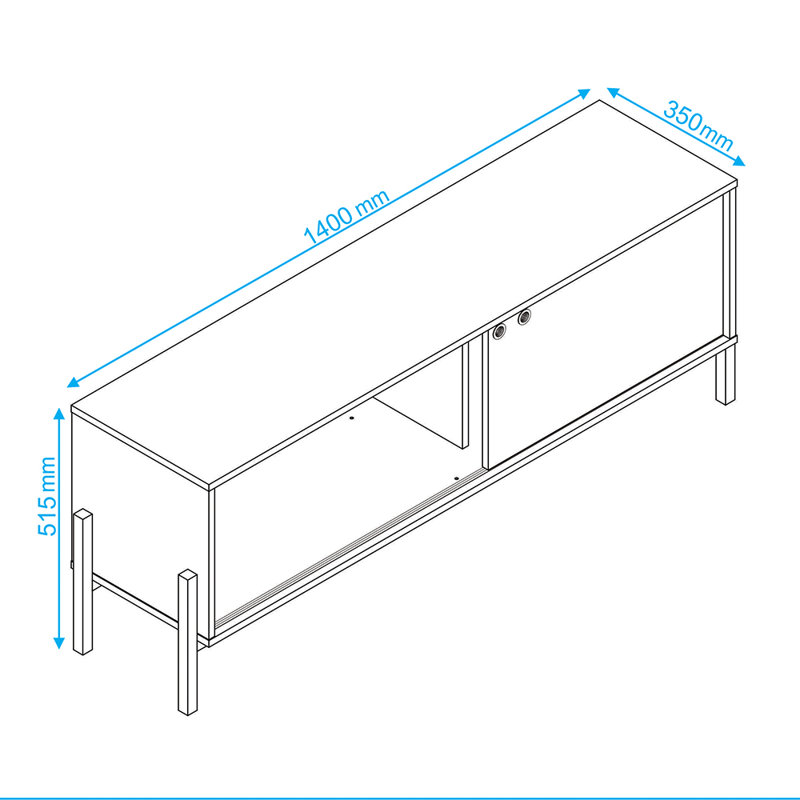 Sasun Unfinished TV Stand for TVs up to 70", White