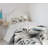 Ambesonne Neutral Bedspread Set Soft Hues Flowers Pattern Dimgray and Slate Blue-105338086