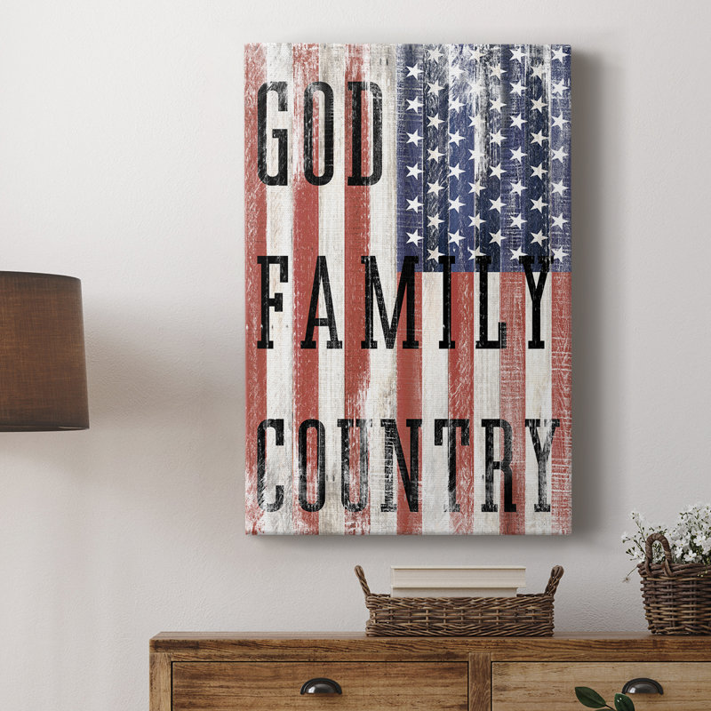 Drapeau de la famille du dieu - galerie Cavas sur mesure, H 48 po x l 32 po