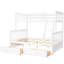 Lit superposé simple blanc avec tiroirs - Améliore l'organisation et le rangement de la chambre à coucher-1652289351