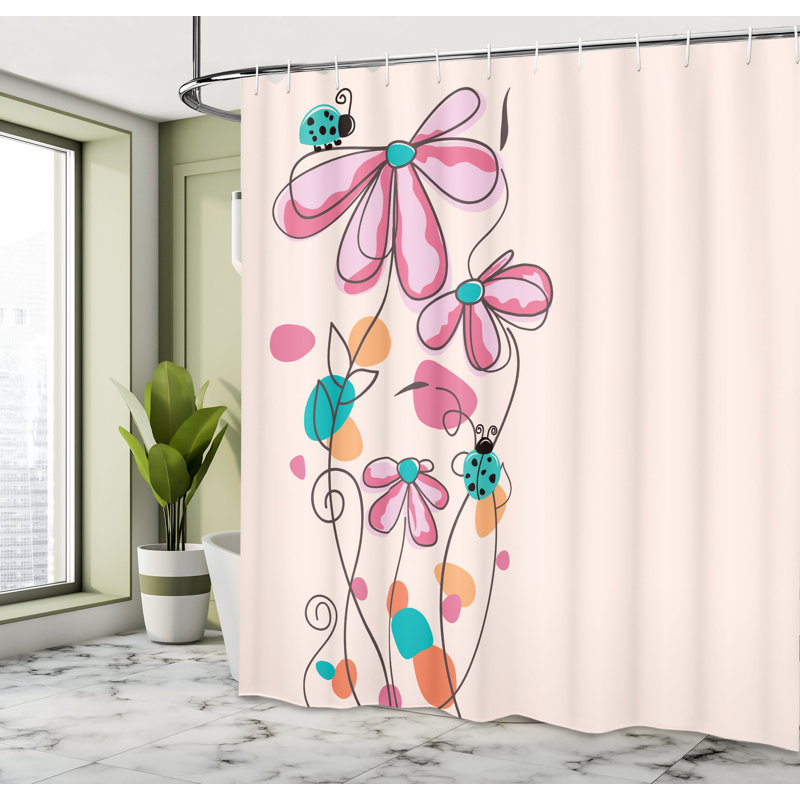 Ensemble de rideau de douche Kids, 69"H x 75"W, Rose pastel