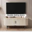 Meuble télé, console télé moderne avec compartiment de rangement et porte coulissante pour salon, chambre à coucher, bureau