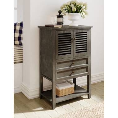 Gracie Oaks ClickDecor Nelson Storage Chest Cabinet with 2 Wicker